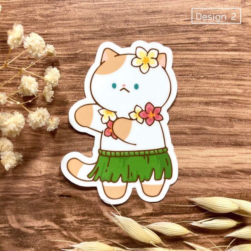 Meowashi Studio - Cat and Hawaiian Food Vinyl Sticker (Design 2)