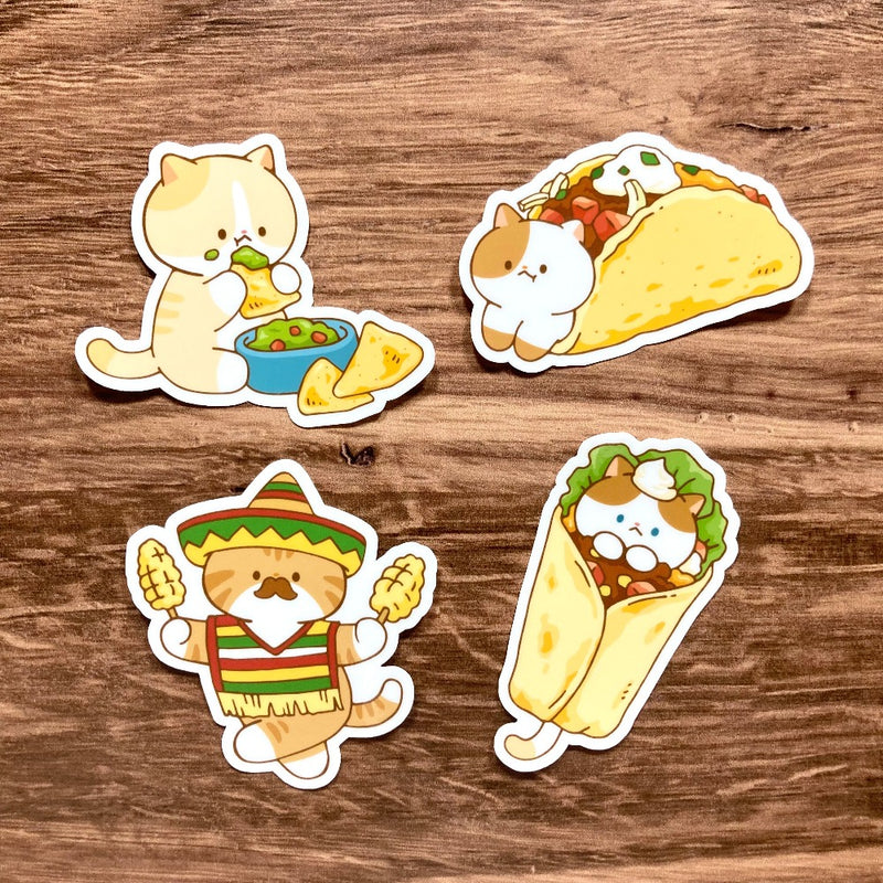 Meowashi Studio - Cat and Mexican Food Vinyl Sticker