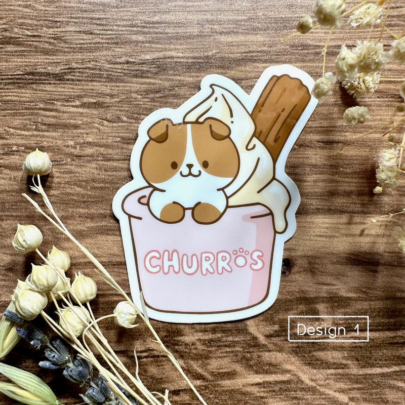 Meowashi Studio - Dog and Churros Vinyl Sticker (Design 1)