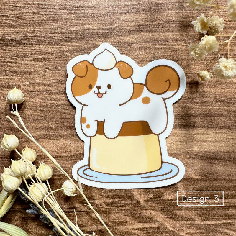 Meowashi Studio - Dog and Pudding Vinyl Sticker (Design 3)