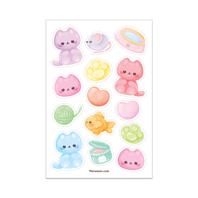Meowashi Studio - Gummy Cat Washi Sticker Sheet