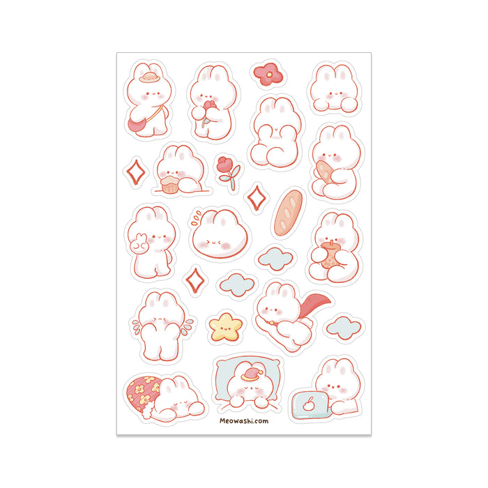 Meowashi Studio - Marshmallow Bunny Sticker Sheet
