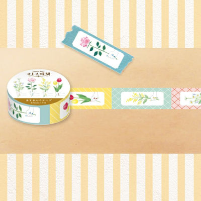 Furukawashiko Tea Time Washi Tape - Flower QMT74