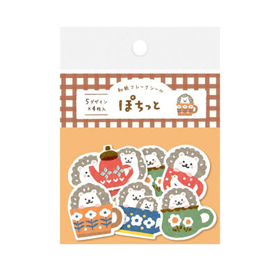 Furukawashiko Winter Limited Edition Washi Sticker Flakes - Hedgehog QSA111