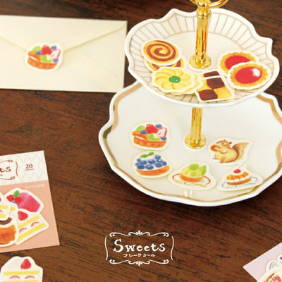 Furukawashiko Tea Time Washi Sticker Flakes - Cake