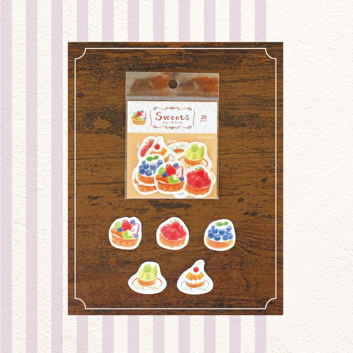 Furukawashiko Tea Time Washi Sticker Flakes - Fruit Tart QSA120