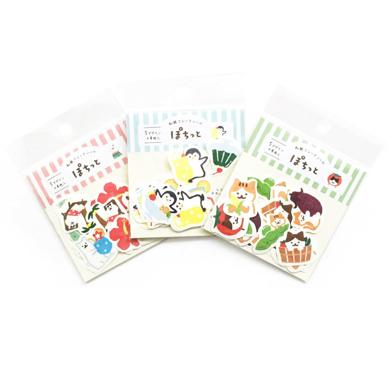 Furukawashiko Summer Limited Edition Washi Sticker Flakes - Cat