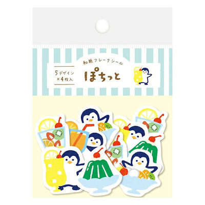 Furukawashiko Summer Limited Edition Washi Sticker Flakes - Penguin QSA123