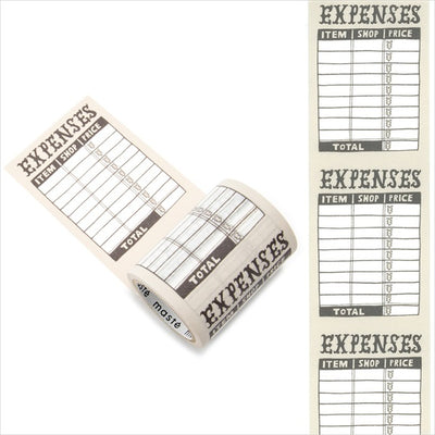 Mark's maste washi tape for diary - Expenses